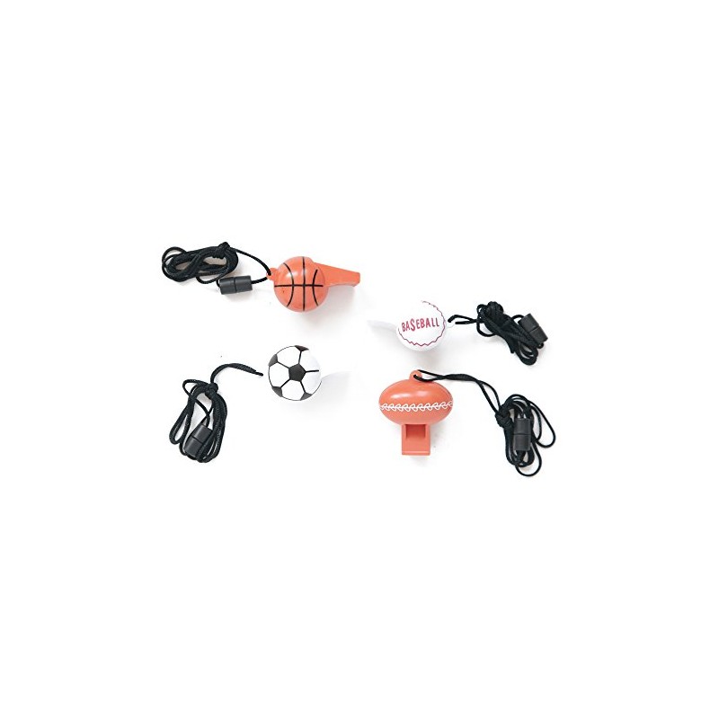 Unique Sport Ball Whistle Necklaces | Assorted Designs | 4