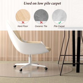 Quapkatt Non-Slip Office Chair Mat for Carpet, 35 x35Inches Clear Plastic Desk Mat for Rolling Chairs, Waterproof and Oil-Resistant, Anti-Fatigue Mat for Standing Desk