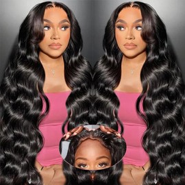 SUNTU 30 Inch Wear and Go Glueless Wigs Human Hair Pre Plucked Pre Cut for Beginners 5x5 HD Lace Closure Wigs Human Hair 180% Density Body Wave Lace Front Wigs 3 Seconds to Wear Glueless Wig(30 Inch)