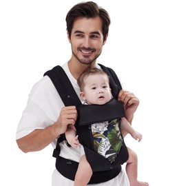 Baby Carrier Newborn to Toddler,Safety-Certified,Ideal for Hands-Free Parenting, Enhanced Lumbar Suppor,Ergonomic,Soft Toddler with Foldable Neck Support Pod,for Baby Infant (Black Bird)