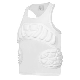 Baseball Chest Protector Youth,Baseball Padded Shirt,Protect Chest Sternum Heart Ribs,Quick-Dry Material,Padded Compression Shirt for Football Softball Lacrosse,Ages 8-12,Multiple Colors (White, Y-S)