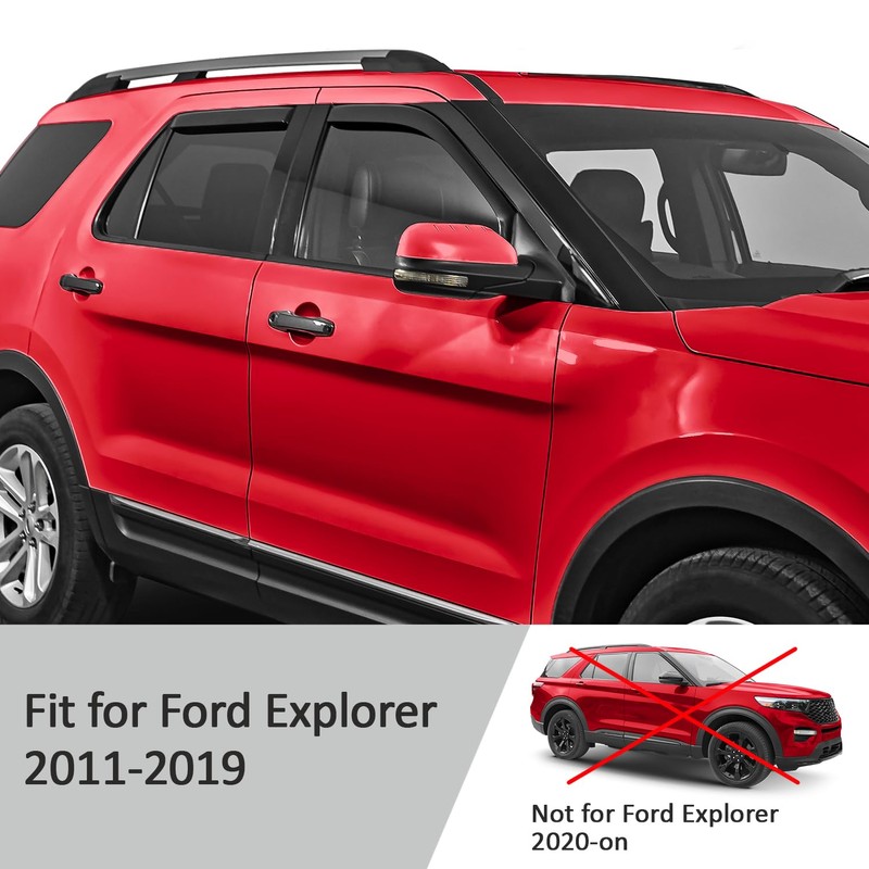 Voron Glass in-Channel Extra Durable Rain Guards for Ford Explorer