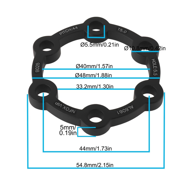 eMagTech 5mm Hub Brake Disc Spacer with Screws Aluminum Alloy