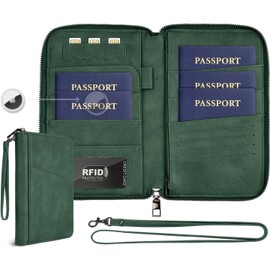 portafolios para pasaporte familiar, organizador de documentos de viaje RFID para mujeres y hombres, funda portátil para tarjetas, tarjeta de embarque con correa doble para muñeca y cuello, regalos