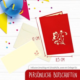 LINPOPUP®, LIN17577, pop-up card, wild flowers, bouquet, 3D birthday card, Mother's Day, greeting card with flower motif, folding card, N338