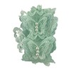 MMvolesy 15Pc Green Butterfly Pearl Organza Lace Trim Knitting Embroidered