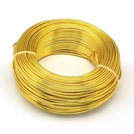 82 Feet 3mm Gold Aluminum Wire 9 Gauge Bendable Anodized Sculpting Metal Craft Wire Floral Armature Wire Weaving Wrapping for Dolls Skeleton Wreath DIY Jewelry Making