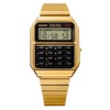 Casio CA500WEG-1A Calculator Gold Strap Unisex Adult Watch, Black Dial,