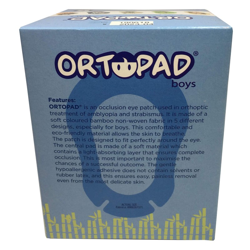 Ortopad® Bamboo Boys Eye Patches, 50/Box (Regular Size, 4+ yrs)