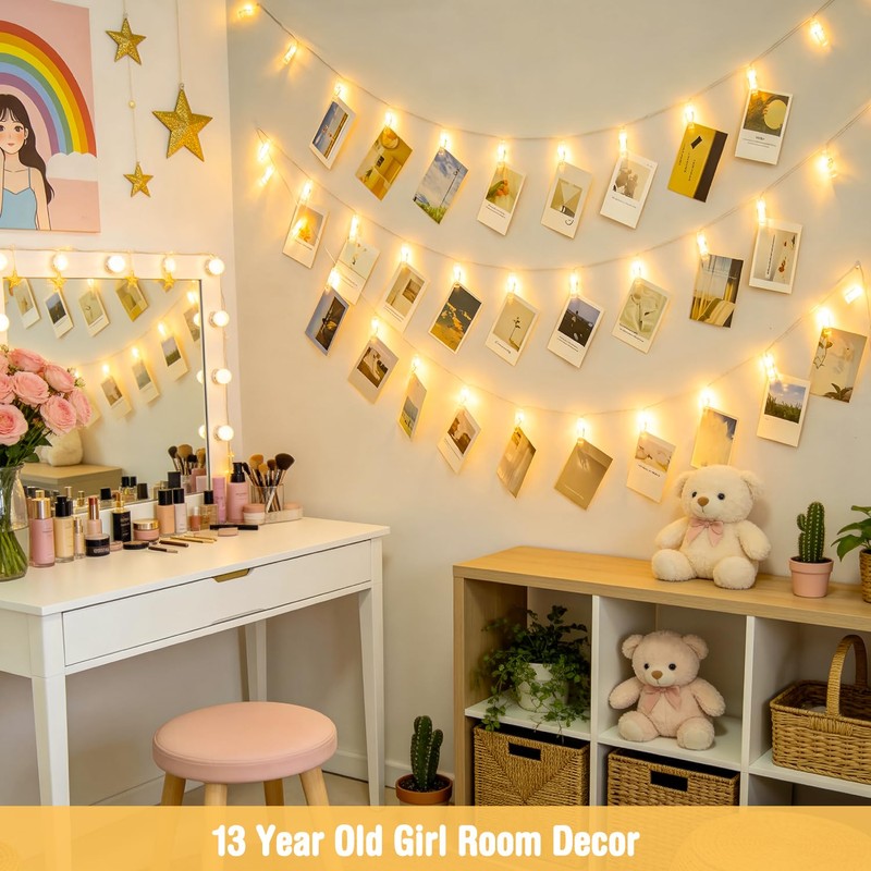 JMEXSUSS 40 LED Photo Clip String Lights with 40 Clips,