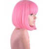 ALISY Wig, Bob Short Wig, Pink, 1 Piece (L-pink)