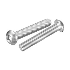 DTGN M12-1.75x85mm ボタンヘッドキャップボルト2パック ロードバイク マウンテンバイク 自動車 オートバイに最適 304ステンレススチール 白華処理仕上げ 六角ドライブファスナー