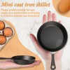 Remerry 5 Sets 4 Inches Cast Iron Skillets Mini Black