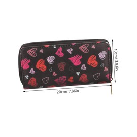 Healeved Long Heart Pattern Wallet for Women Large Capacity Card Holder with Cute Design for Young Lightweight Compact for