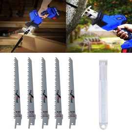 Reciprocating Saw Blades Metal, 6 Inch Reciprocating Saw Blade Set 5 Pcs, Compatible for Plastic, Wood Pruning Reciprocating Saw Blade, Saw Blades Reciprocating Saw