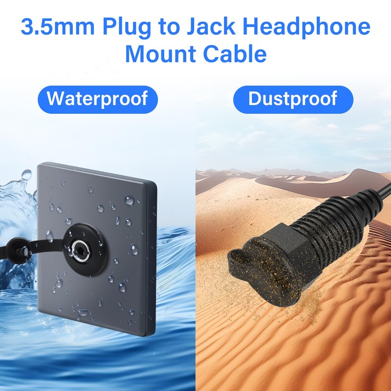 PNGKNYOCN 3.5mm TRS Stereo Panel Mount Audio Cable，3.5mm 1/8" TRS