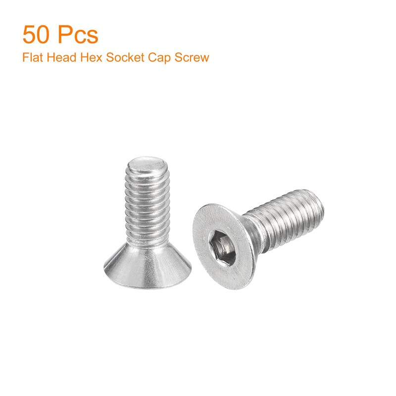 QUARKZMAN #10-32x1/2 Inch Flat Countersunk Socket Cap Screws 50pcs 304