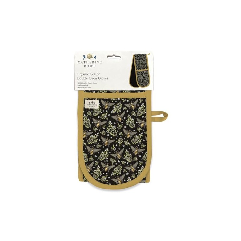 Double Oven Gloves Catherine Rowe Honey Bee - Luxury Organic