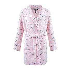 36-Inch Women's Plush Robe with Tie Waistband and Pockets - Cozy Bath Robes for Women