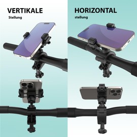 UPPEL Handyhalterung fahrra d um 360 ° Drehbarer Motorrad Handyhalterung Lenkerklemme Fahrrad Zubehör für Roller/Fahrrad/Motorrad für Phone und mehr 2,1–3,5 in Breite Handys,Schwarz