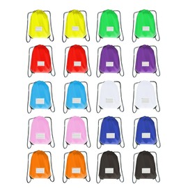 Mochila con cordón a granel, 20 bolsas de cuerda para bricolaje, gimnasio, deportes, viajes, yoga, bolsa con cordón, 10 color, 42 x 34 cm/ 16.54 x 13.39 inches, Viajar