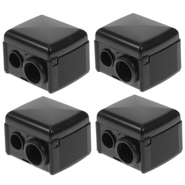 Ipetboom 4pcs Dual-Hole Brow Pencil Sharpener for Makeup for Cosmetic Pencils Safe and Durable Design with Practical Shavings Collector Black Random Lid Color