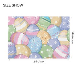 SDMKA Cute Easter Eggs Absorbent Bathroom Rug, 24''x16'' Extra Soft Thick Plush Bath Mat, Non-Slip Shaggy Bath Rug for Tub, Shower and Bath, Machine Washable