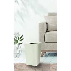 Asvel 621291 Trash Can, Without Lid, White, 8.0 x 8.0 x 12.6 inches (20.2 x 20.2 x 31.8 cm), Le Claire Double Layer Construction, Waste Filled, CV Rectangular