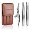 DuroX - 3 Sharp Tweezer Set, Pointed Tweezers for Ingrown
