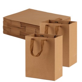 Zxglxinyao 20 Pcs Kraft Paper Gift Bags with Handles – Brown Retail Bags for Small Business, Party Favors & Merchandise