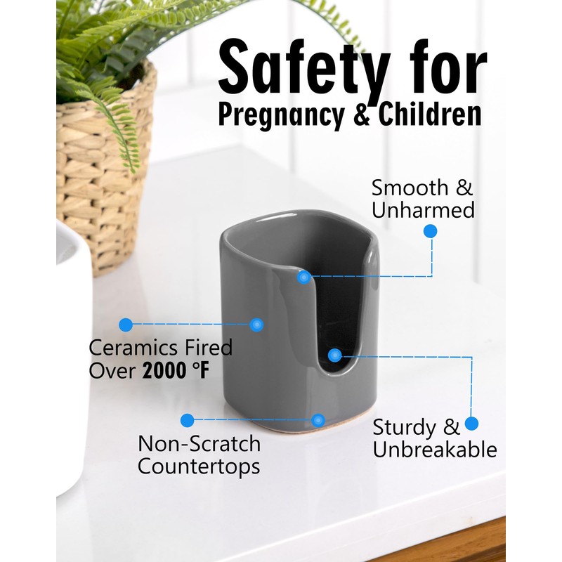 Viosuniu 5 oz Square Ceramic Bathroom Cup Dispenser for Kids