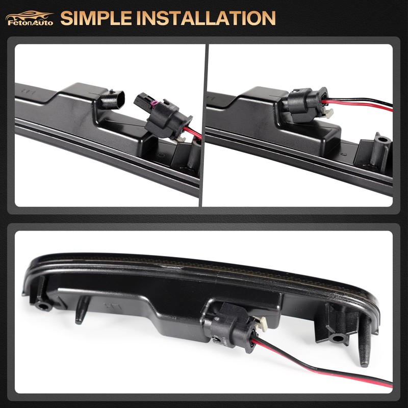 FetonAuto 2PCS Side Marker Light Plug Connector Pigtail Wire Harness