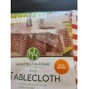 Huntington Home Vinyl Tablecloth 70" Round Red White New Indoor