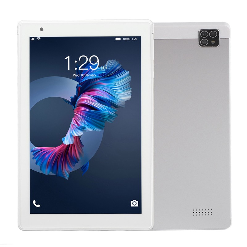 8in Tablet Silver Expandable 128GB Support Calls 4GB 64GB RAM