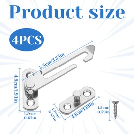 Window Restrictors for UPVC 4pcs Stainless Steel Window Restrictor with Screws for Home Office UPVC Windows