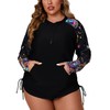 Halcurt Plus Size Rash Guard for Women UPF 50+ Zip