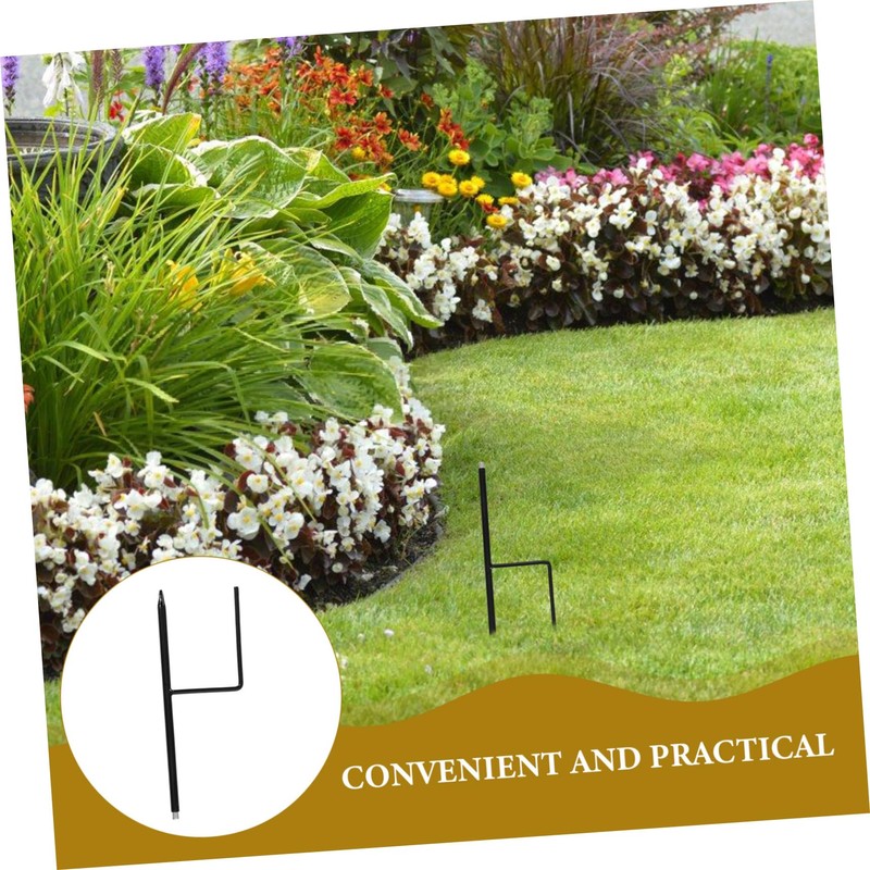 Kisangel 4pcs Outdoor Shepherd Hook Stand Durable Metal Garden Stakes