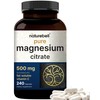 NatureBell Pure Magnesium Citrate 500mg per 3 Capsules Serving Size,