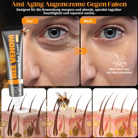 2 Stück Flysmus Bienengiftsalbe Eye Cream for Men, Flysmus Bienengift Augencreme, Bienengift Wake Up Augencreme Anti-Aging-Augencreme für Männer augenringe, Tränensäcke und Schwellungen