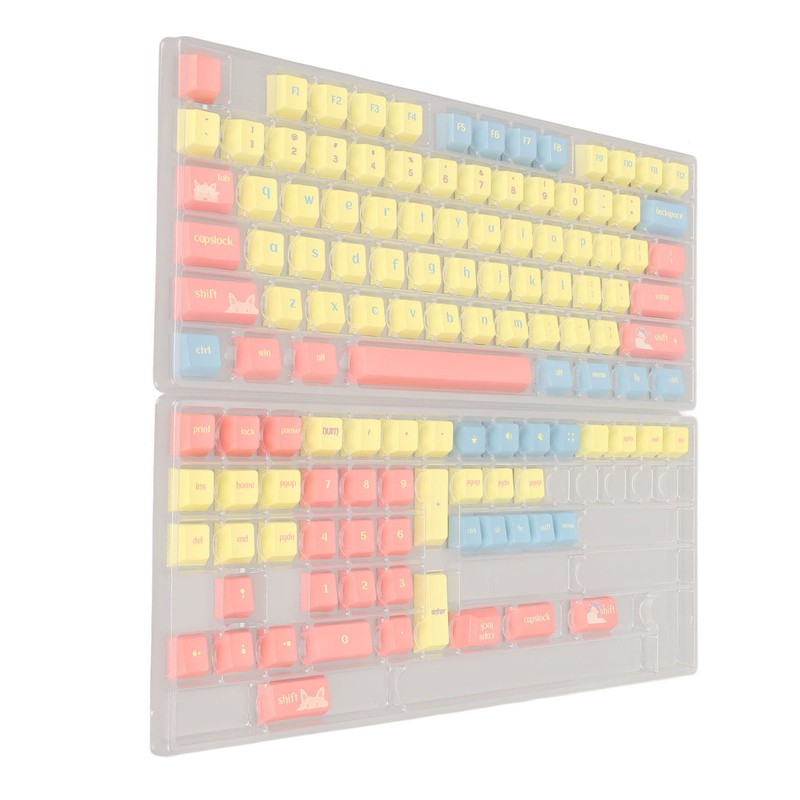 Mechanical Keyboard Keycaps 124 Keys PBT Dye Sublimation Vivid Colors