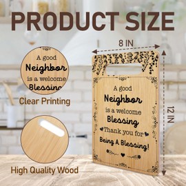 Gifts for Neighbor, Best Neighbor Bamboo Cutting Board Gifts, Best Housewarming Gifts for Neighbor, Christmas Welcome Gifts for New Neighbor, Home Kitchen Decorations -06