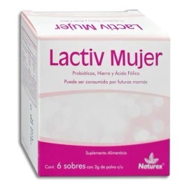Lactiv Mujer Probióticos Hierro Acido Folico Suplemento Sabor