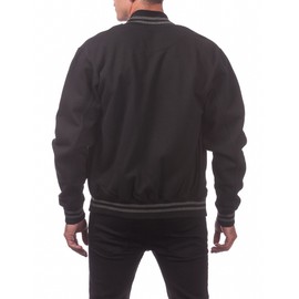 Pro Club Men's Varsity Fleece Baseball Jacket, Black/Black, X-Large