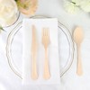 24 Disposable Natural Birchwood Cutlery Set Baroque Design Spoons Forks