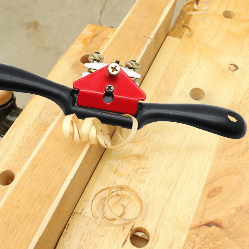 Jiozermi 9" Adjustable Spokeshave with 4 Pcs Replacement Metal Blade,