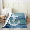 Feelyou Anchor Decor Rustic Wooden Flannel Fleece Throw Blanket Queen