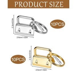 1In Key Fob Hardware Set with Keychain Rings Gold&Silver Keychain Hardware.