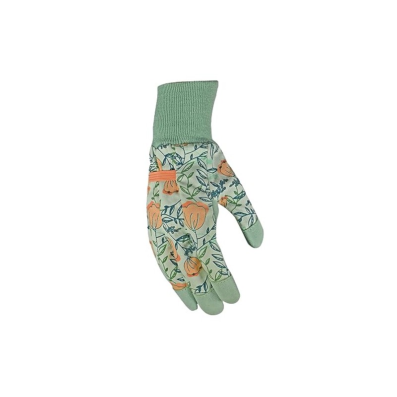 Digz Women's Leather Palm Garden Gloves with Knit Wrist, Coral