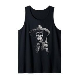 Vintage Skeleton Tequila Mexico Dia De Los Muertos Mexican Tank Top