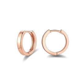 Sterling Silver Hoops Earrings for Women, Sterling Silver Post Small Silver Hoop Earrings, Rose Gold Plated 10mm HypoallergenicSleeper Cartilage Hoops Huggie Earrings for Women Girls